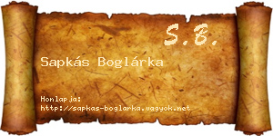 Sapkás Boglárka névjegykártya