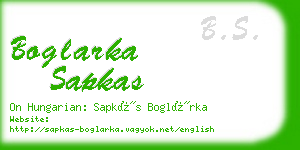 boglarka sapkas business card